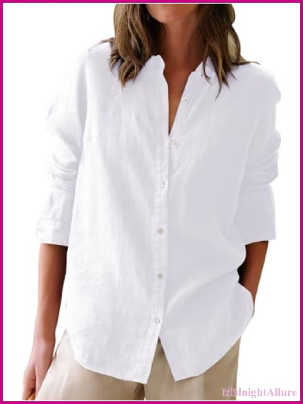 Women's Cotton Oxford Button Down Shirt Long Sleeve Collared Blouse